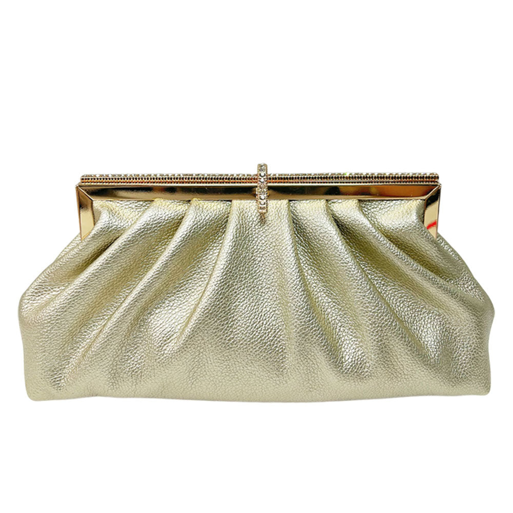 Pleated Textured Evening Clutch