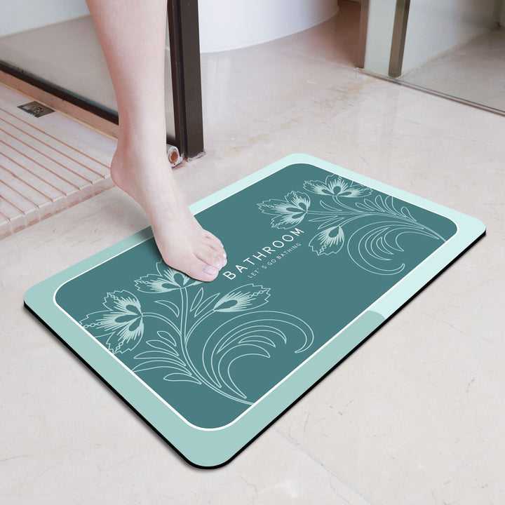 Elegant Floral Bathroom Mat Kalsten