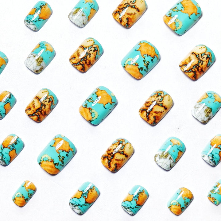 Artistic Geographical Nail Art Kalsten