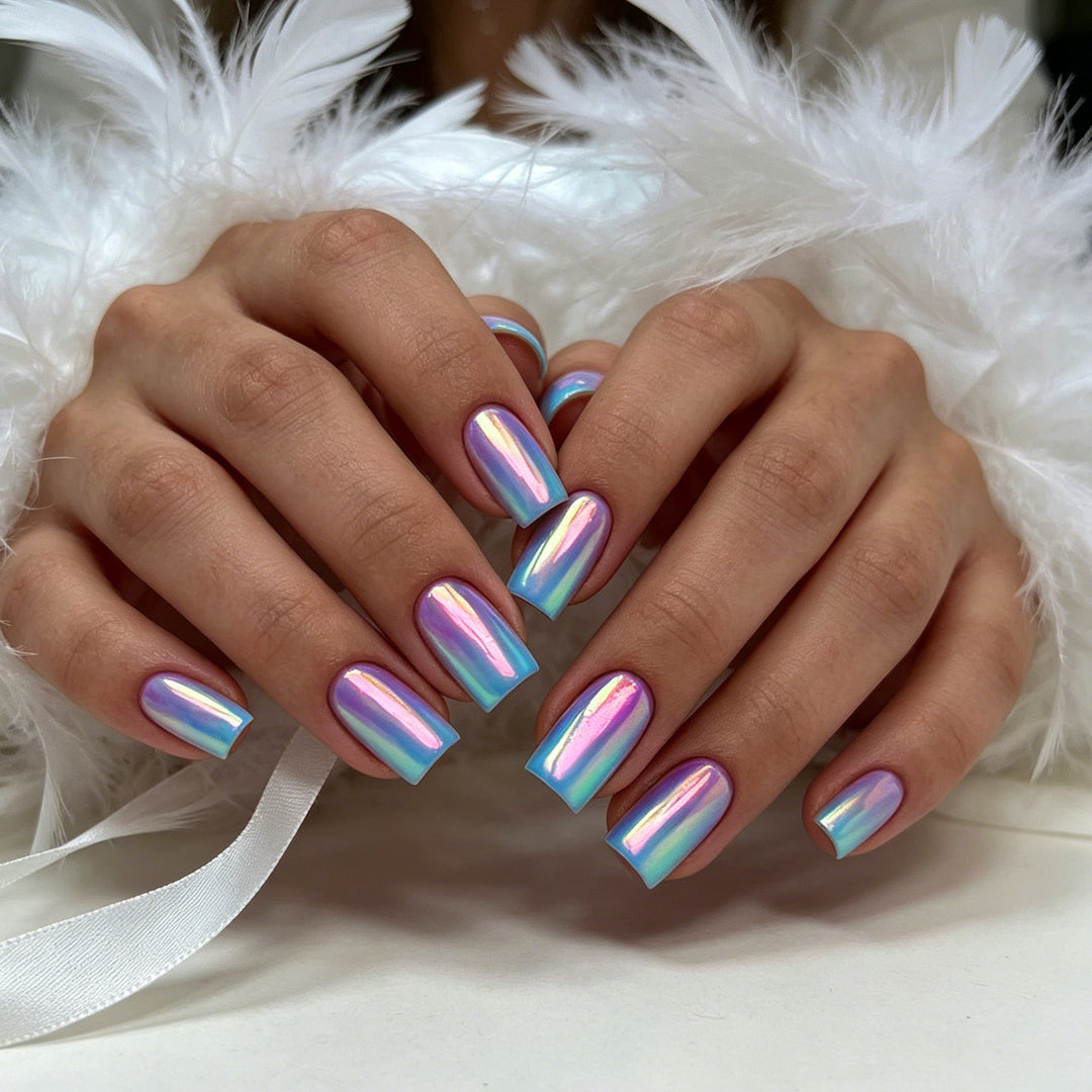 Glossy Chrome Nail Enhancements Kalsten