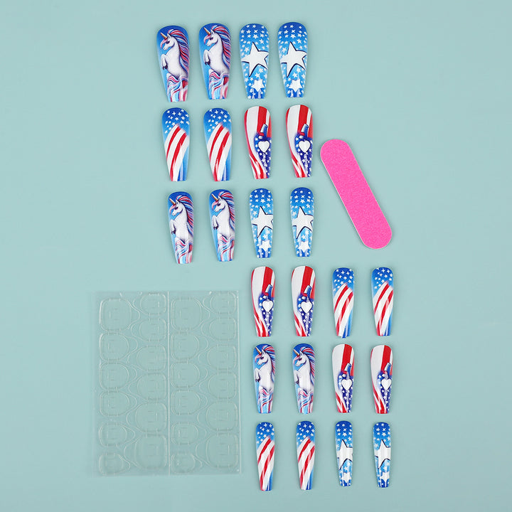 Creative nail art with patriotic designs Kalsten