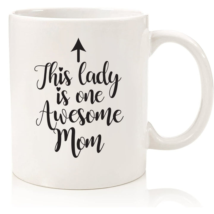 Ceramic Novelty Coffee Mug With Humorous Typographic Great Job Mom Message And Comfortable C-Handle