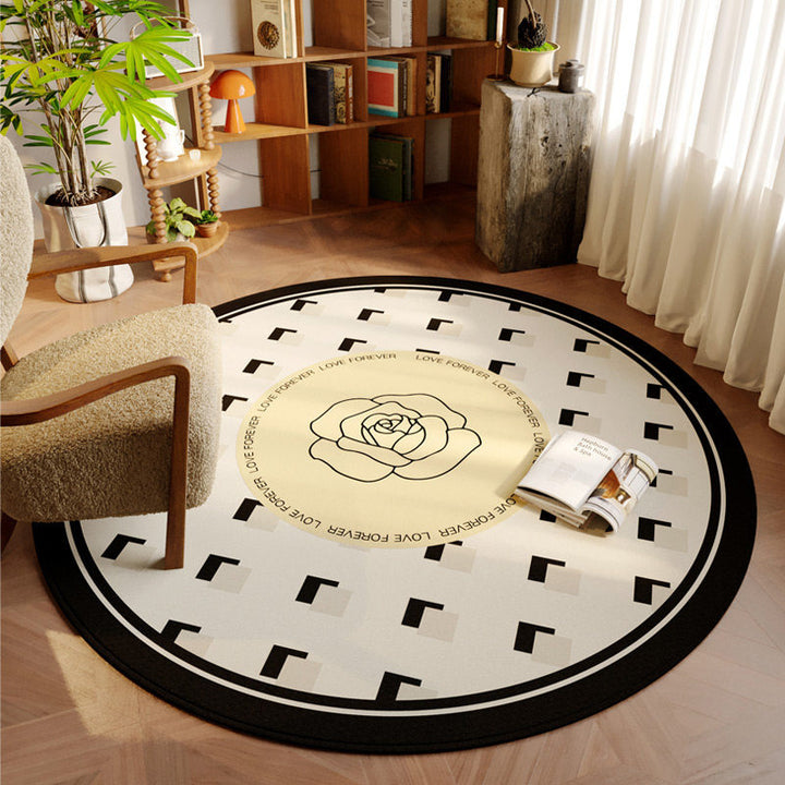 Artistic Abstract Round Area Rug for Home Decor