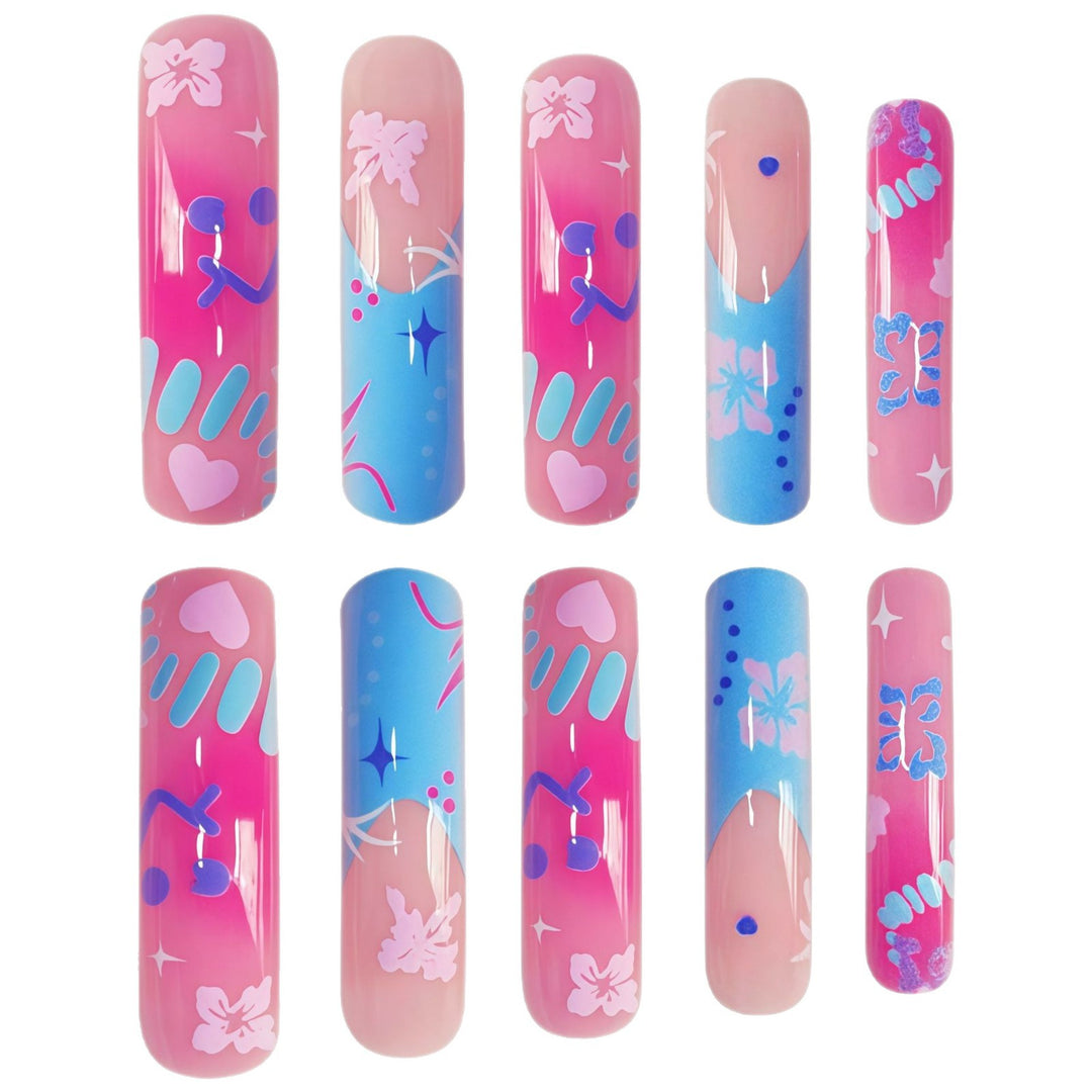 Artistic Long Acrylic Nail Enhancements Kalsten