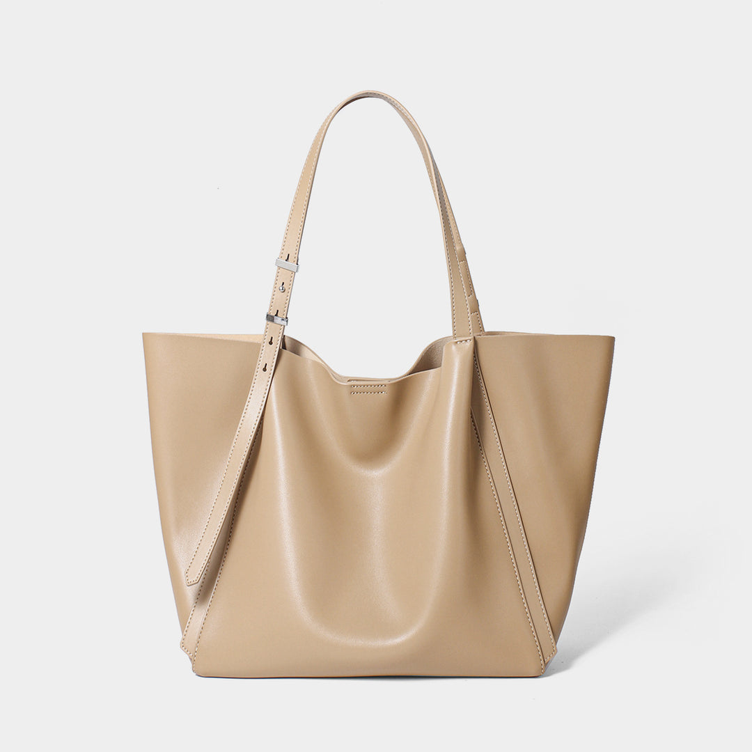 Minimalist Sculpted Tote with Adjustable Shoulder Straps