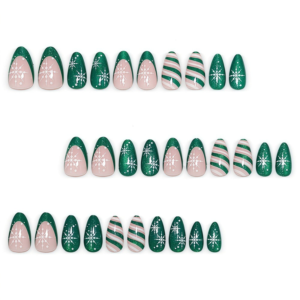 Artificial Nail Set with Elegant Christmas Design Kalsten