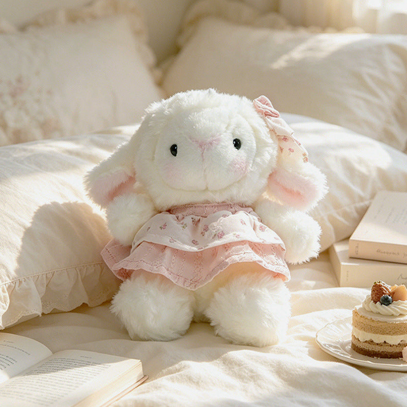 Plush Bunny Dress-Up Sitting Cuddler with Floppy Ears and Embroidered Face Kalsten