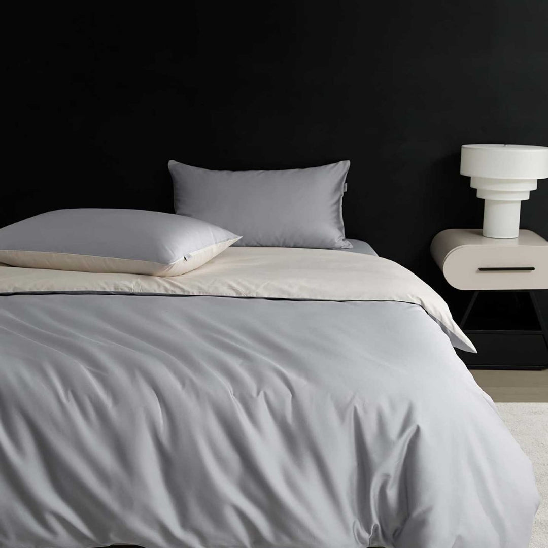 Reversible Premium Cotton Satin Bed Set with Silky Soft Finish