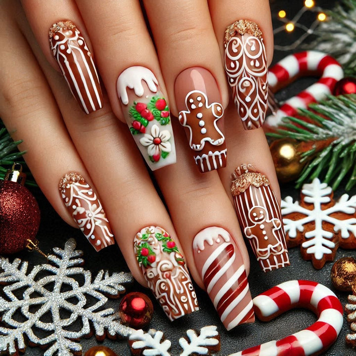 Artificial nails with Christmas design Kalsten
