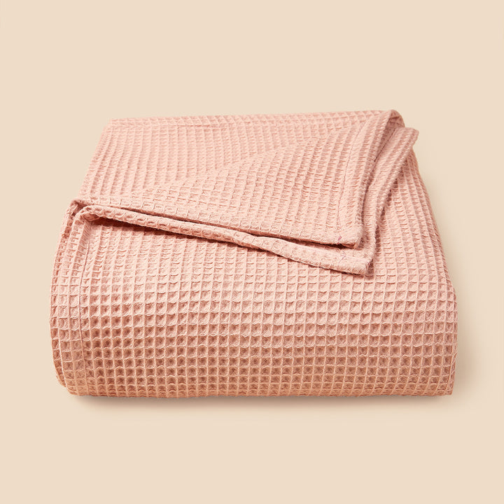 Textured Waffle Weave Throw Blanket kalsten