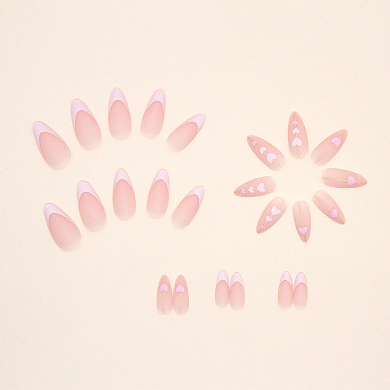 Heart-Embellished Acrylic Nail Extensions Kalsten