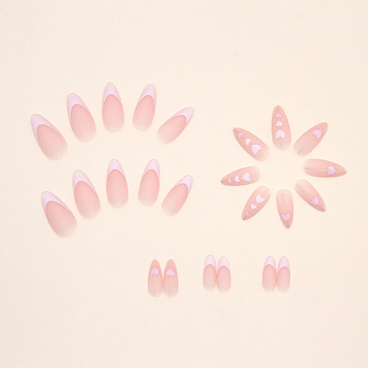 Heart-Embellished Acrylic Nail Extensions Kalsten