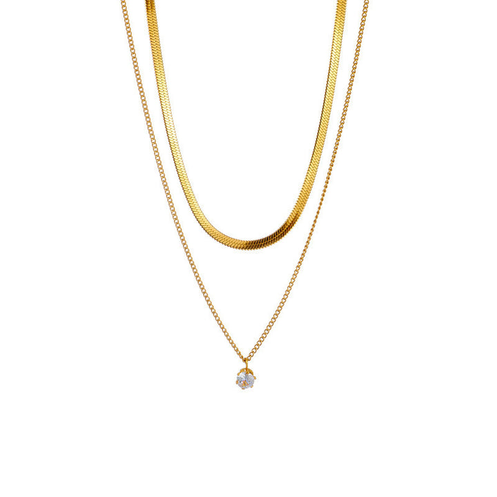Layered Dual Chain Pendant Necklace Kalsten