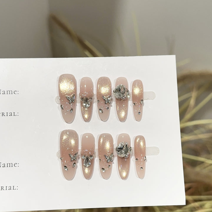 Glamorous Rhinestone Embellished Press-On Nail Set