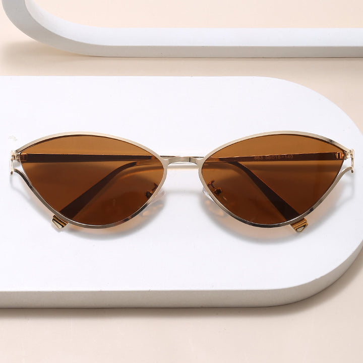 Fashionable Cat-Eye Sunglasses with Thin Metal Frame Kalsten