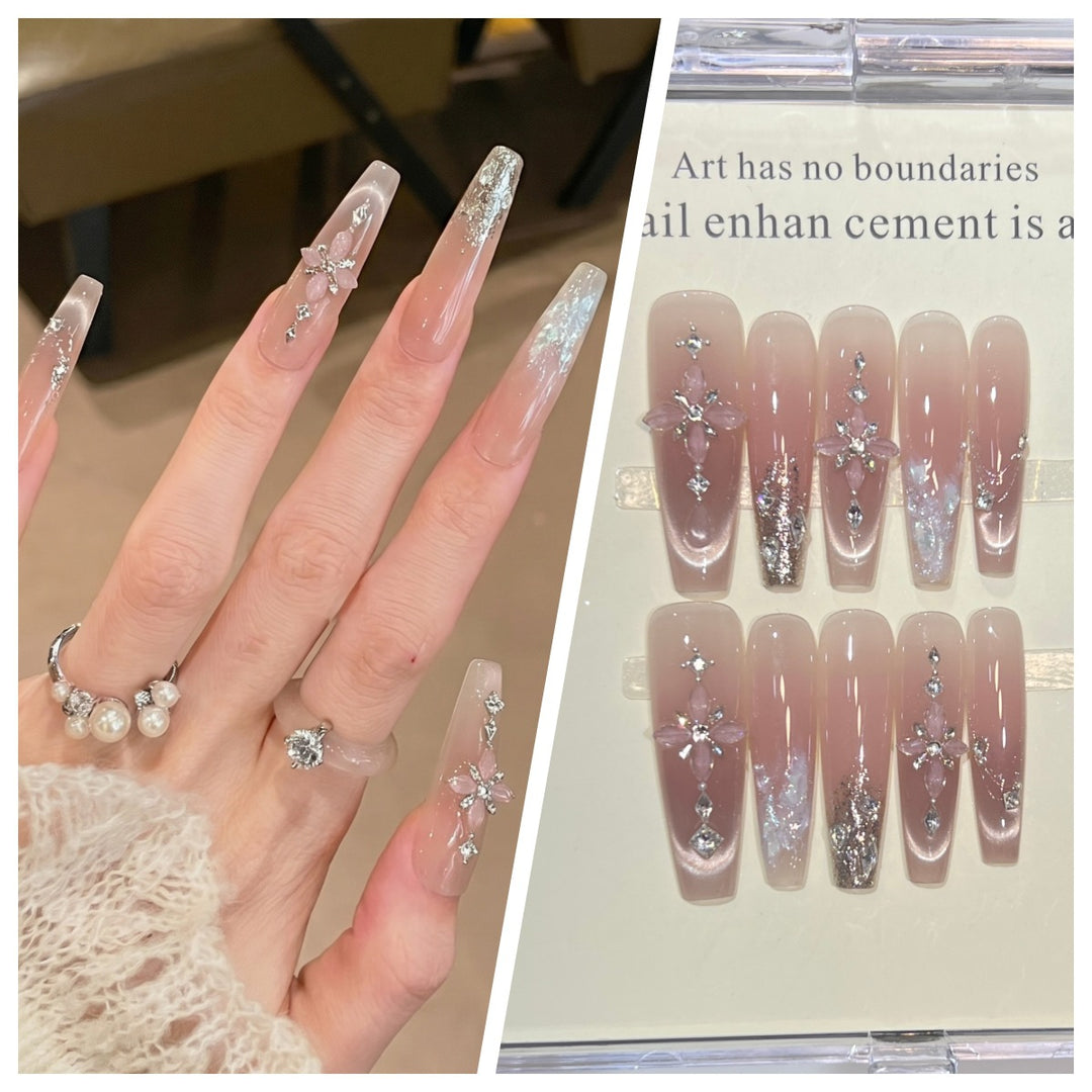 Artistic Stiletto Press-On Nail Set with Charming Patterns Kalsten