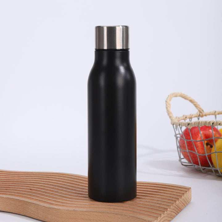 Double-Wall Vacuum Insulated Stainless Steel Slim Travel Bottle With Leakproof Screw Cap And Narrow Ergonomic Neck