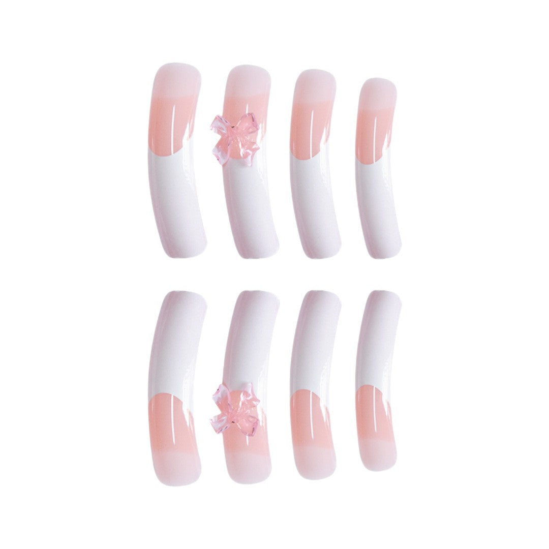 Elegant French Tip Acrylic Nail Enhancements Kalsten