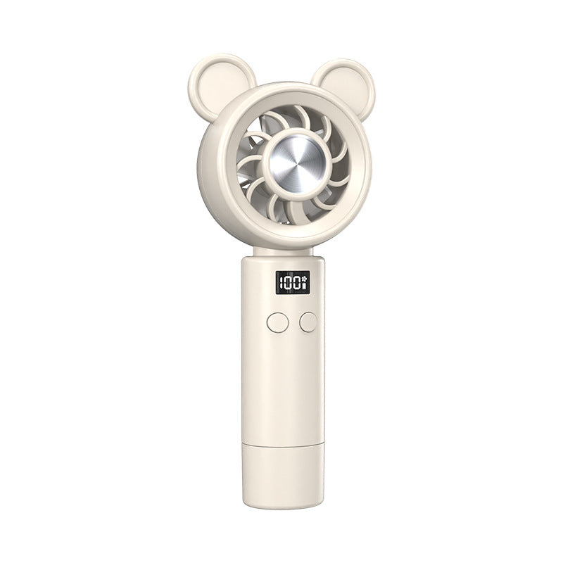 Unisex Portable Hand Fan in Cute Bear Design with Digital Display Kalsten