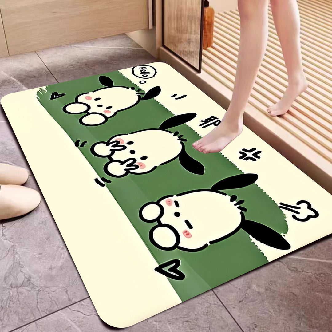 Cartoon-Themed Absorbent Bath Mat