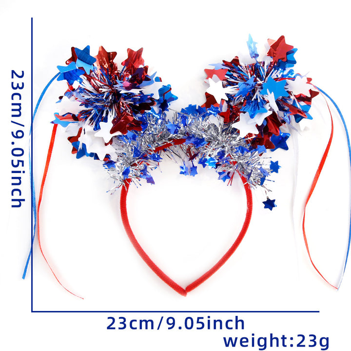 Unisex nan more patriotic festival headband with star and flag pom poms Kalsten