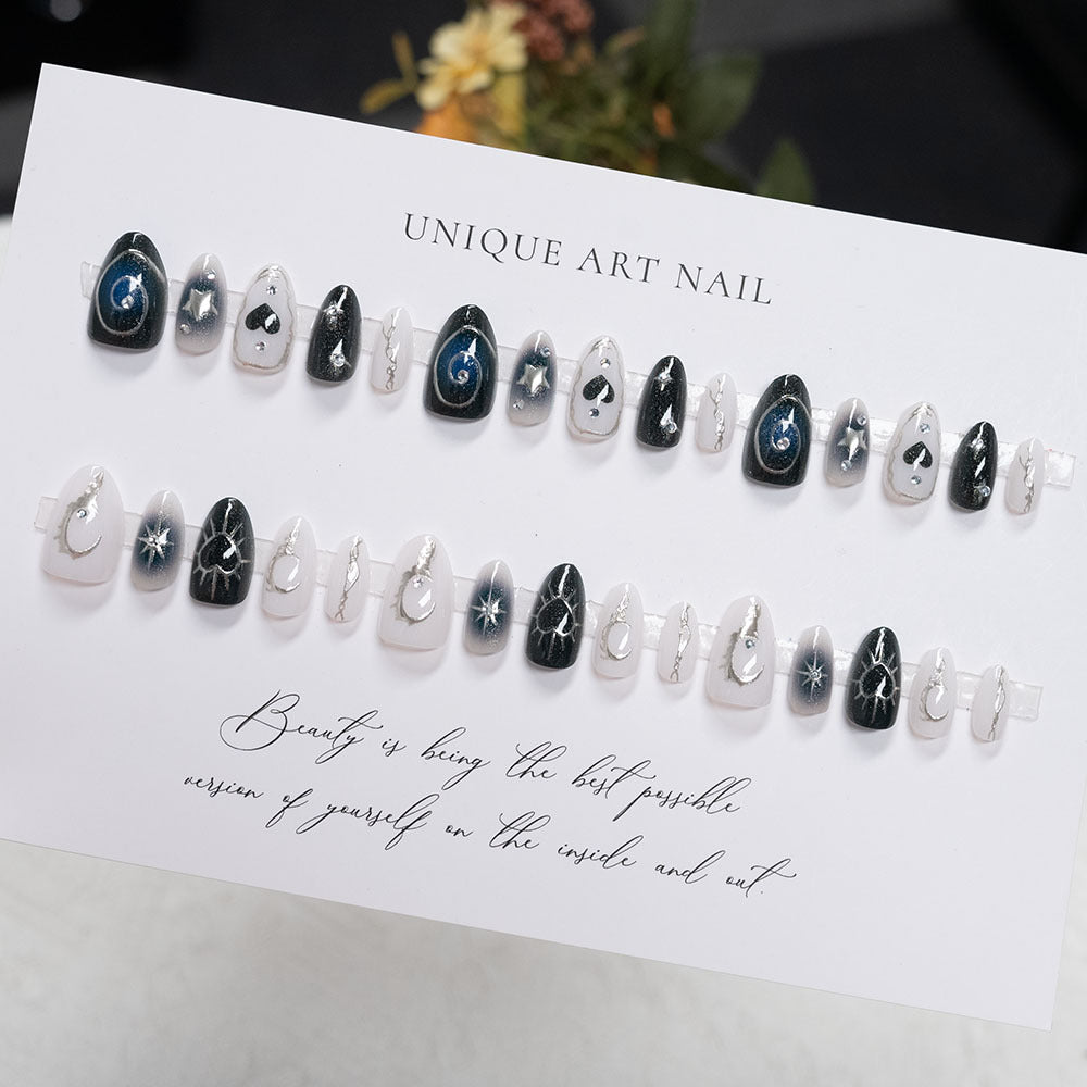 Artistic Metallic Press-On Nail Set