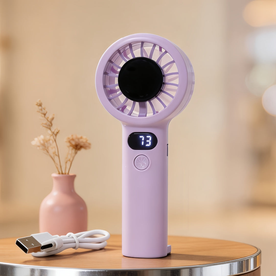 Ladies portable mini fan with digital speed display Kalsten