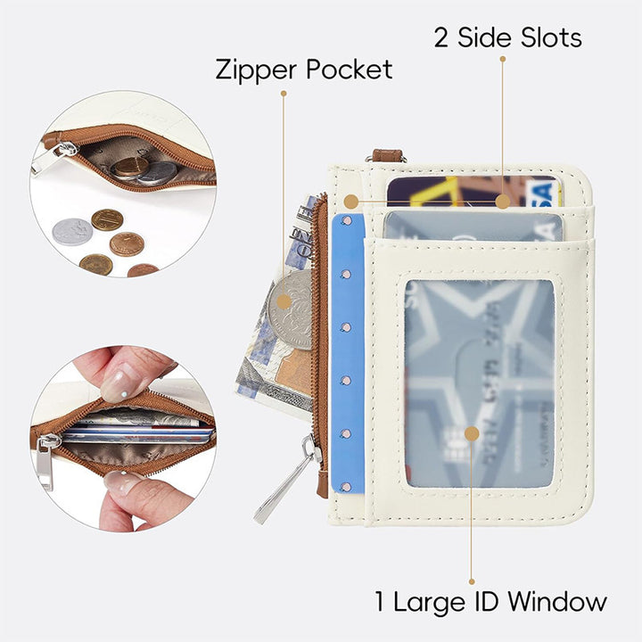Elegant and Compact Wallet with Zipper and Wrist Strap Kalsten