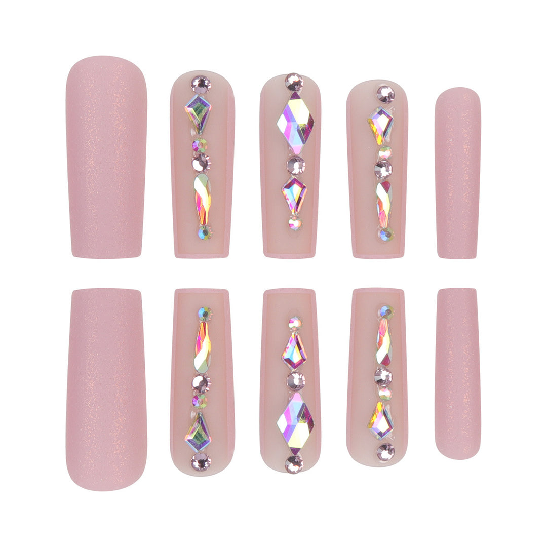 Decorative Rhinestone-Accented Press-On Nails Kalsten