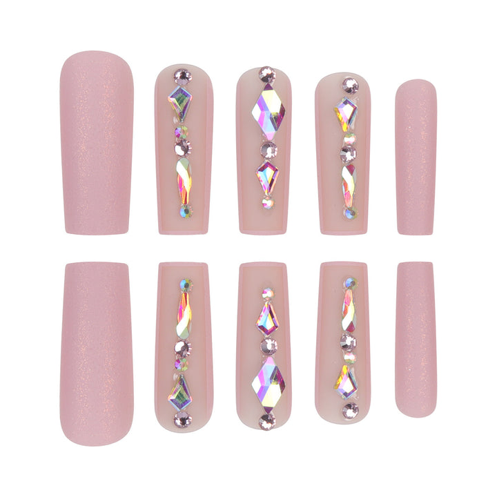 Decorative Rhinestone-Accented Press-On Nails Kalsten