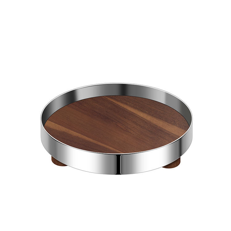 Decorative Metal and Wood Serving Tray