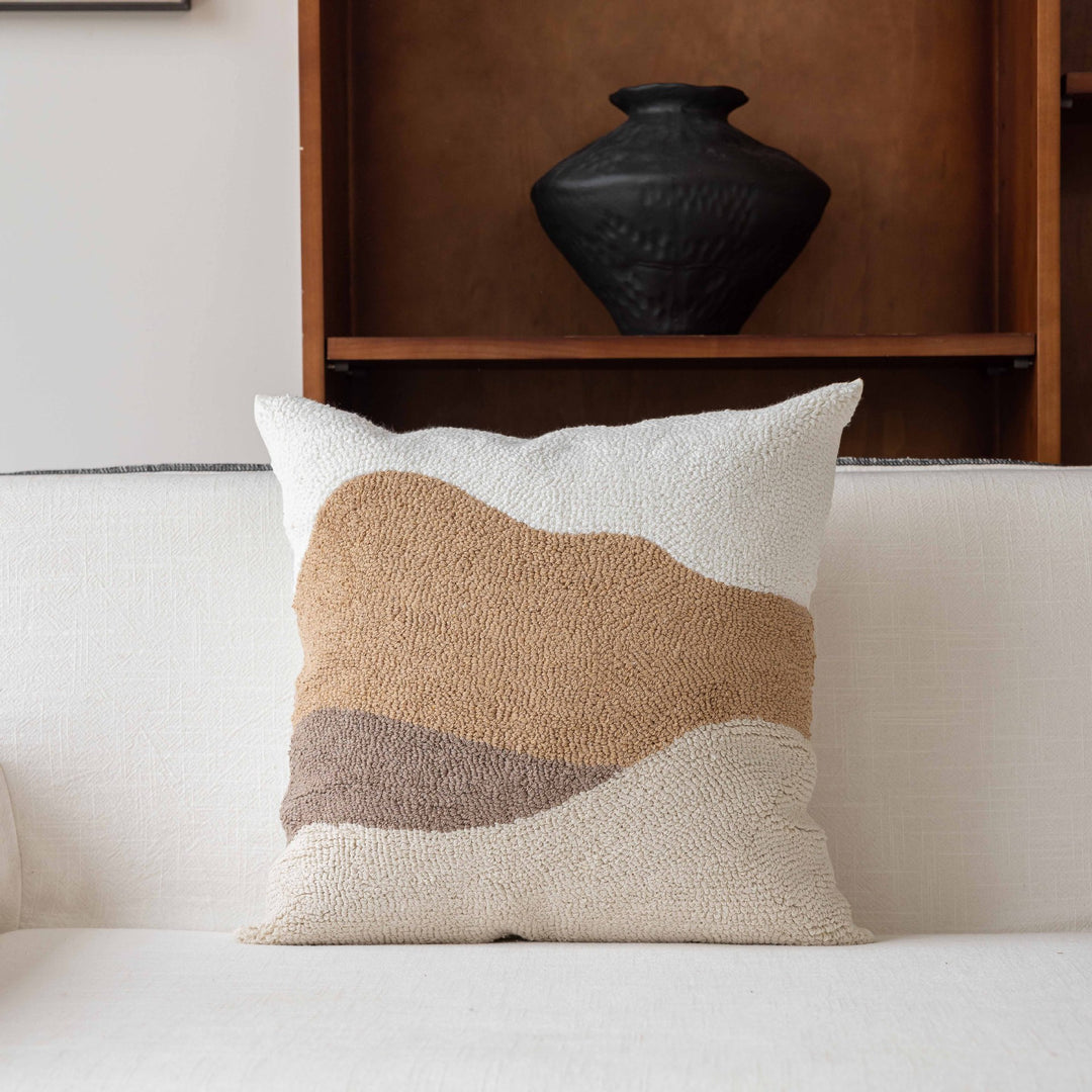 Decorative Throw Pillow with Natural Linen Cover and Handwoven Jute Trim