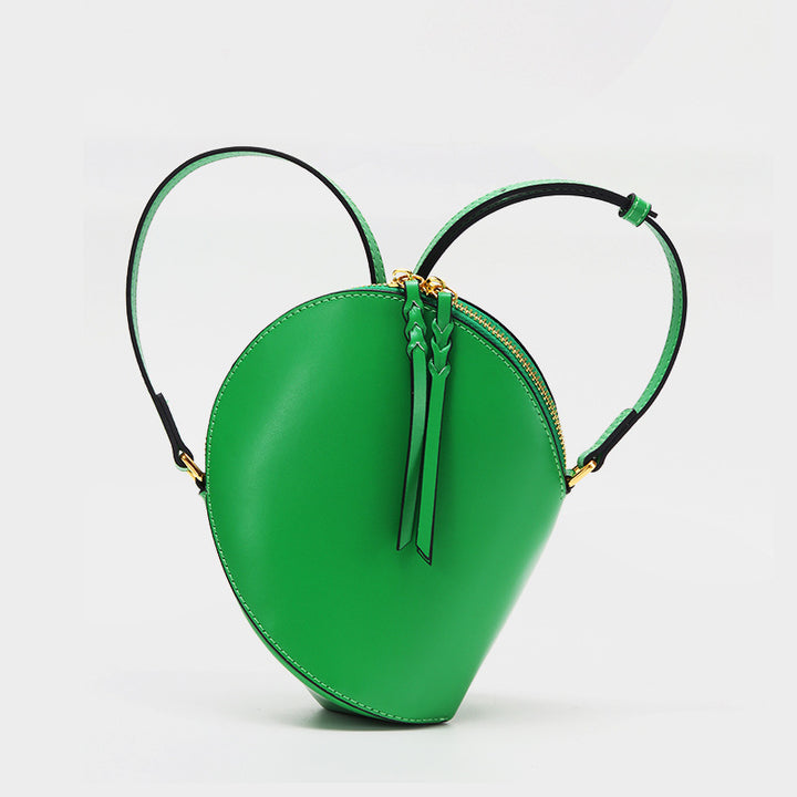 Sculptural Teardrop Crossbody Bag with Adjustable Strap & Tassel Zip