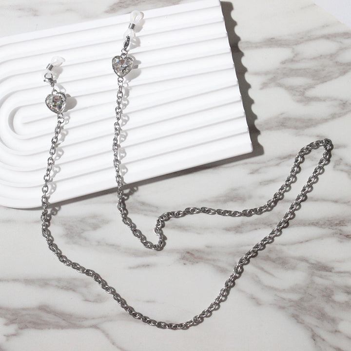 Fashionable glasses holder chain with heart pendants Kalsten