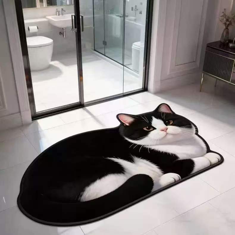 Plush Cat-Shaped Bath Mat