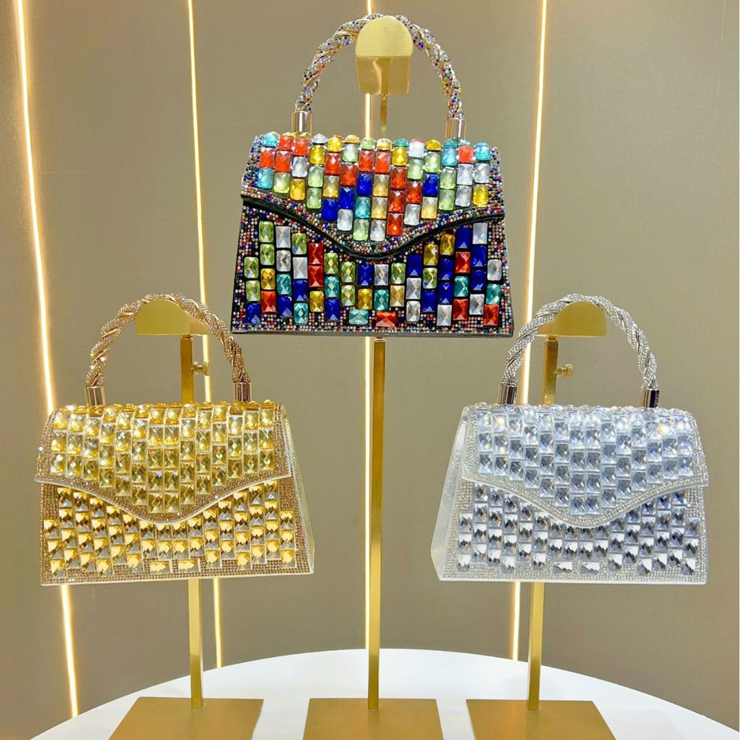 Colorful Rhinestone Evening Handbag