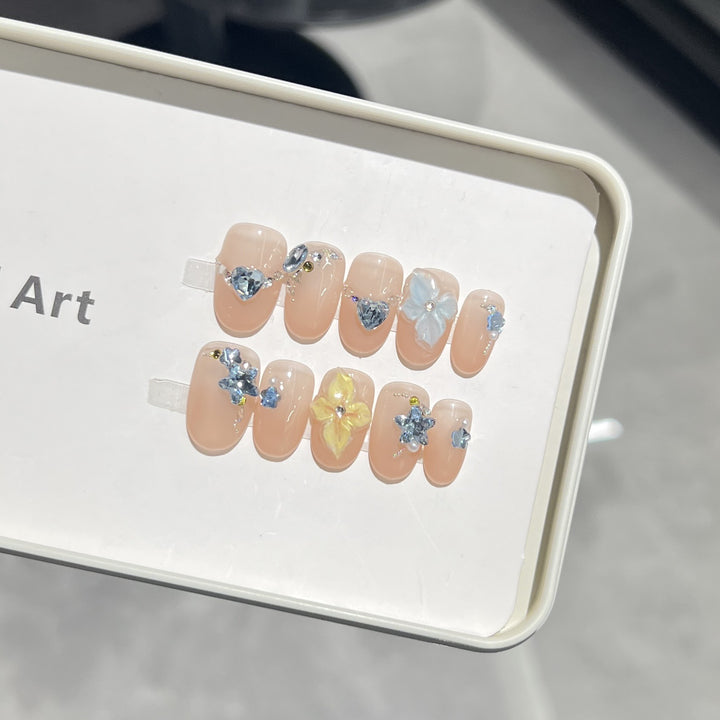 Artistic Floral Press-On Nail Tips Kalsten