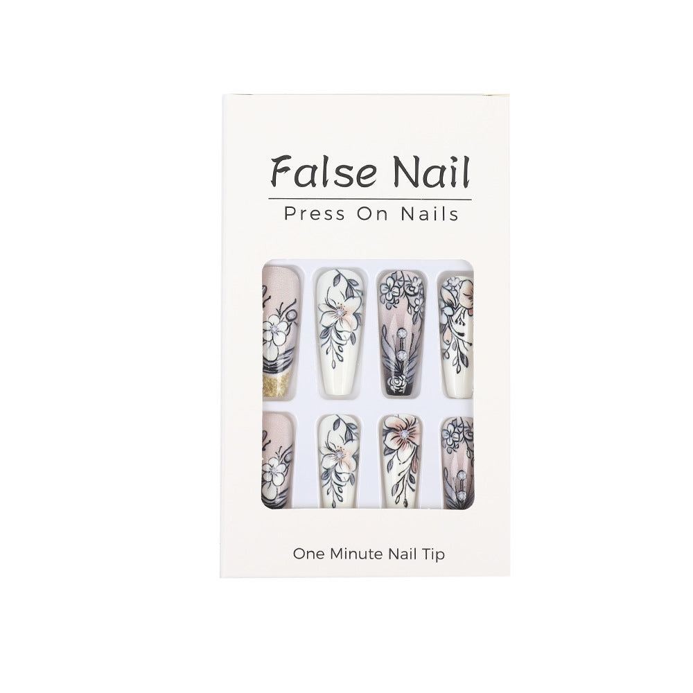 Art Nail Set with Artistic Floral Decorations Kalsten