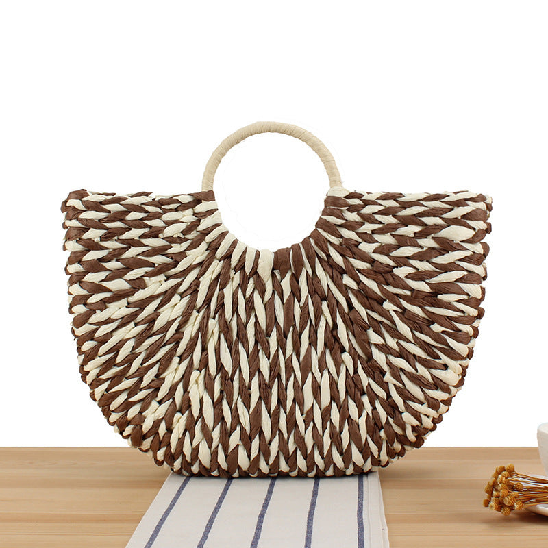 Braided Beach Bag with Ergonomic Handle Kalsten