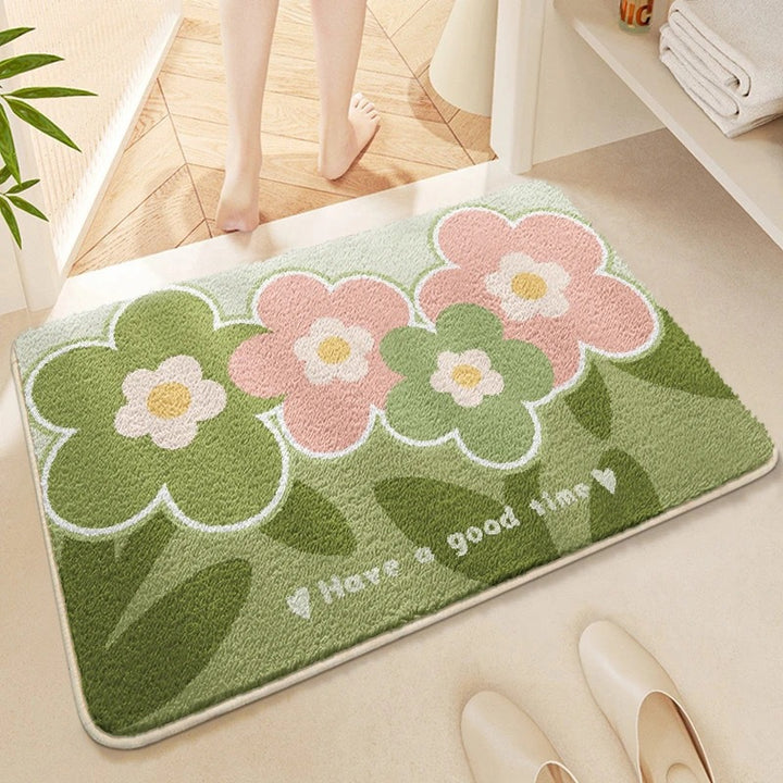 Floral Patterned Bath Mat Kalsten