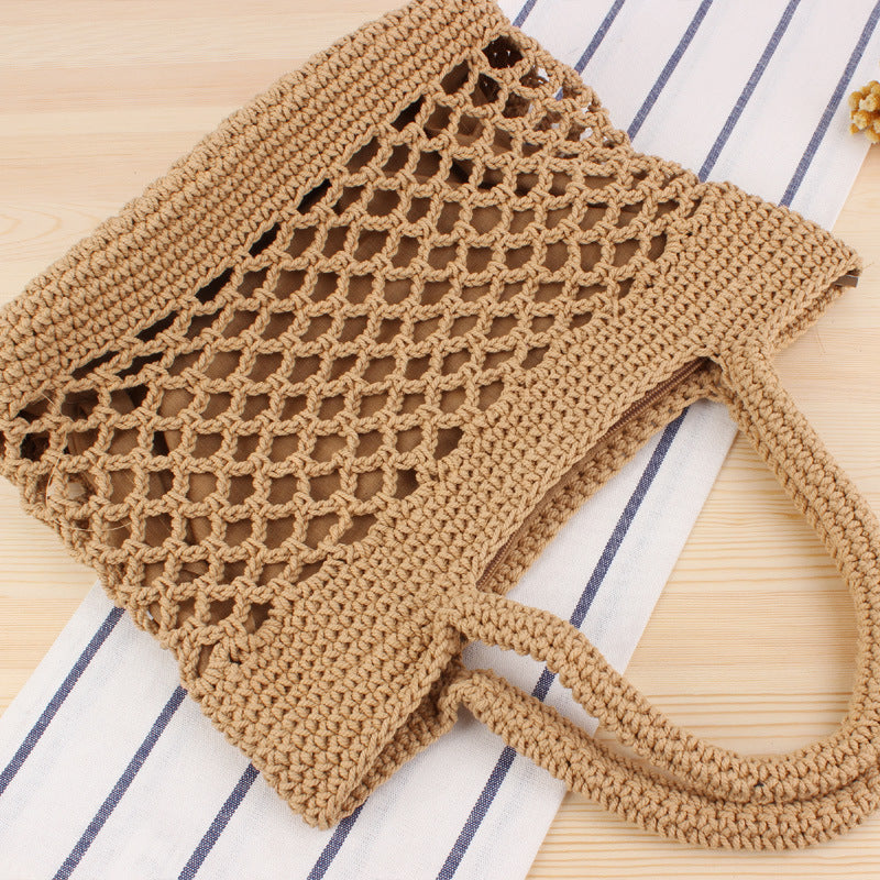 Net shopping bag made of hand-knotted natural material Kalsten