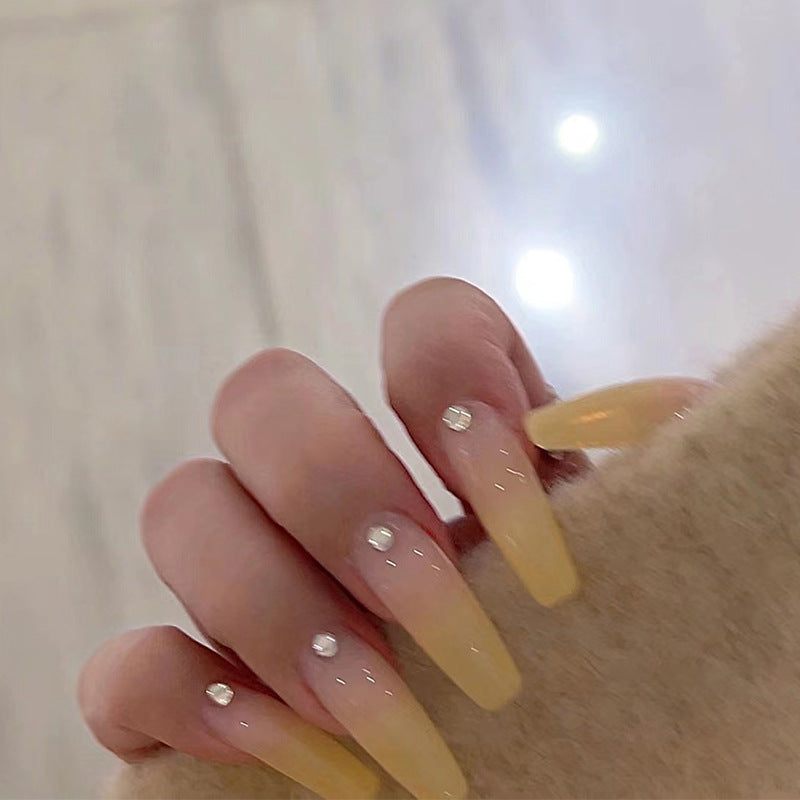 Rhinestone-Embellished Long-Lasting Press-On Nail Set