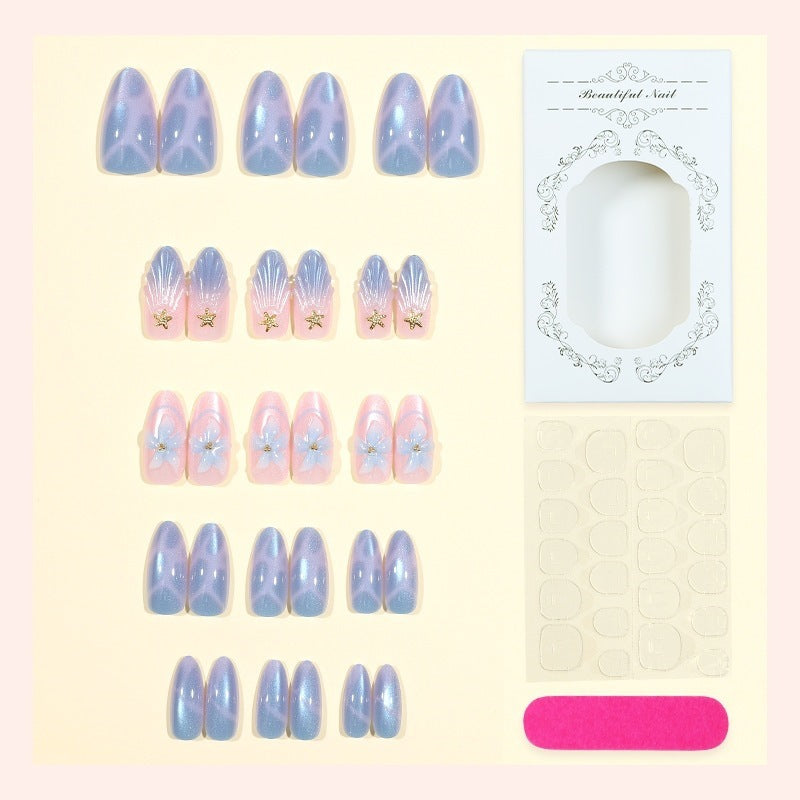 Art nail set with glitter and flower designs Kalsten