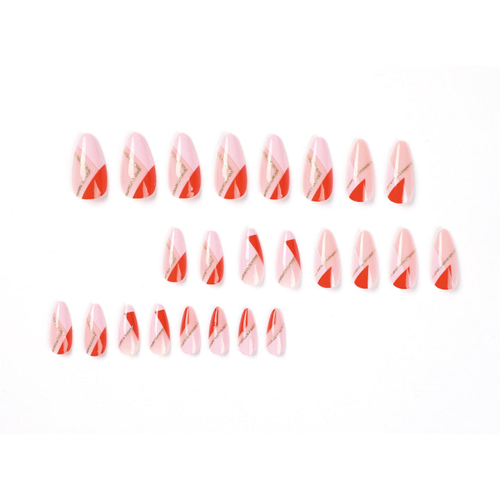 Artful nail art with geometric accents and metallic details Kalsten