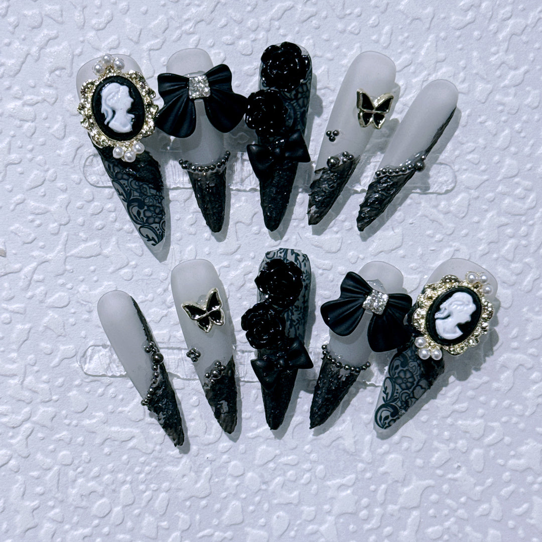 Gothic-Inspired Decorative Nail Art Collection