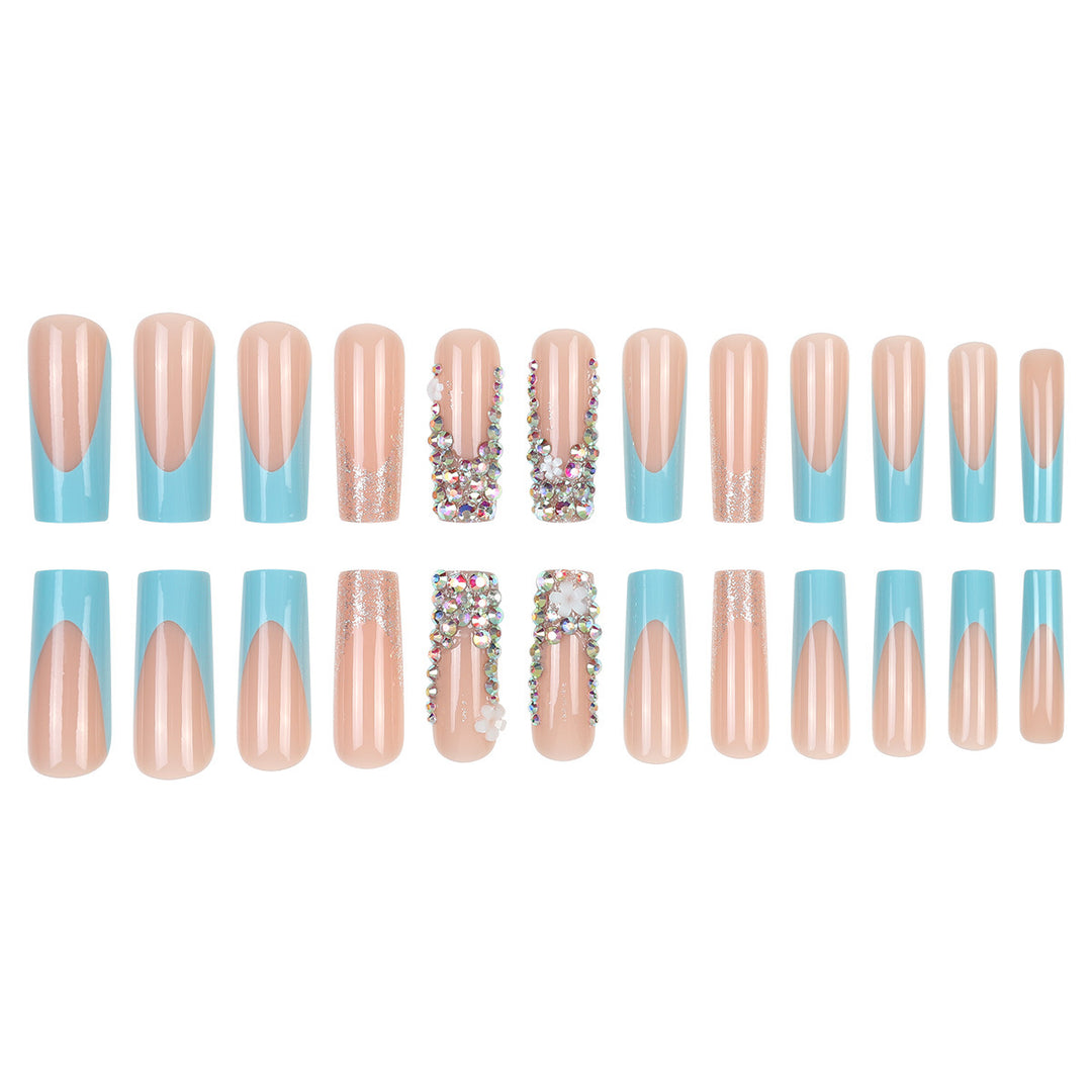 Decorative Stiletto Nail Set with Rhinestone Accented Design Kalsten