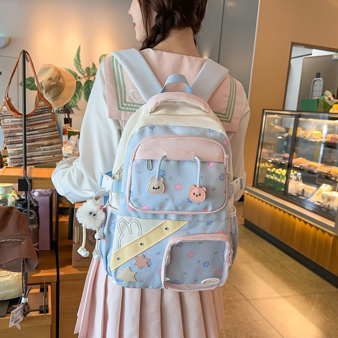 Playful Embroidered Star-Themed Backpack Kalsten