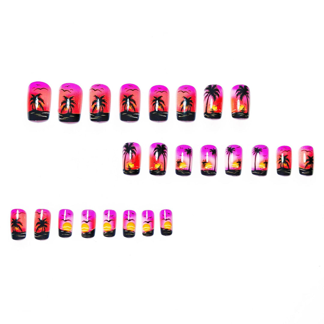 Artistic Sunset Beach Nail Art Kalsten