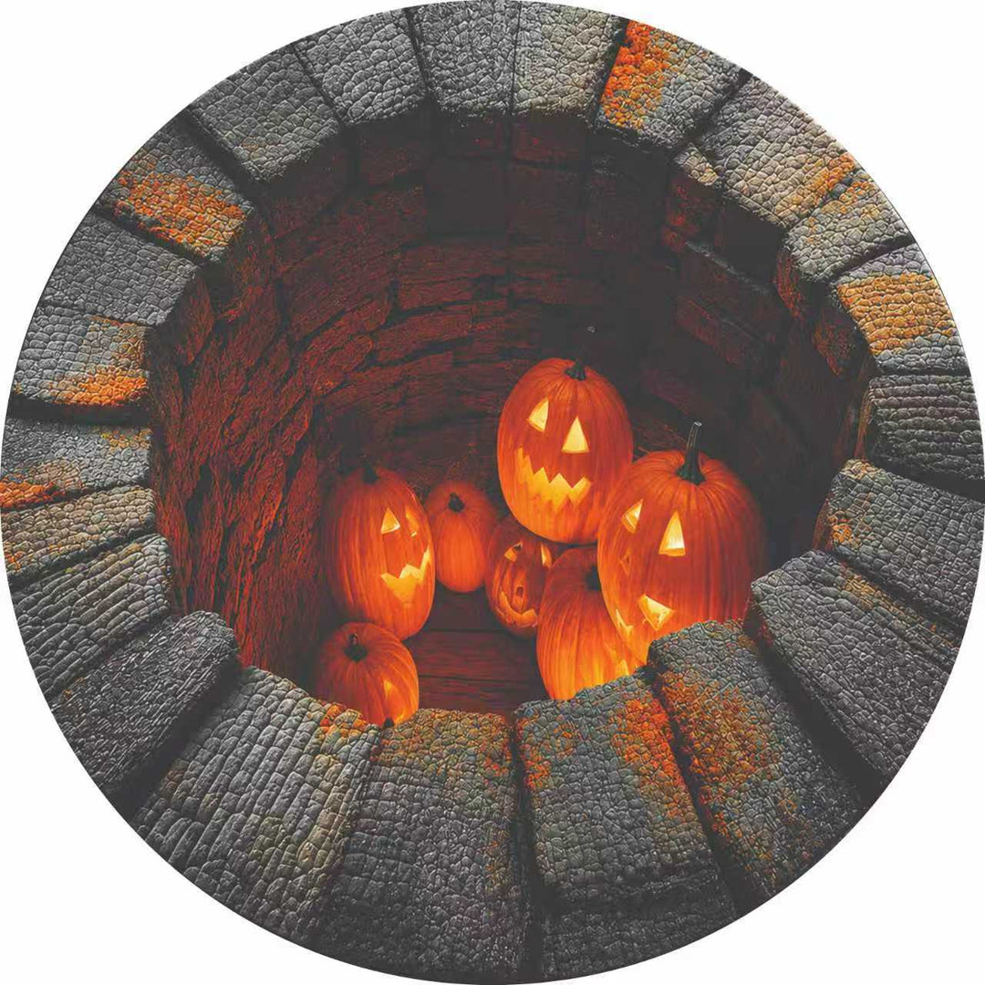 Spooky Halloween-Themed Decorative Round Area Rug