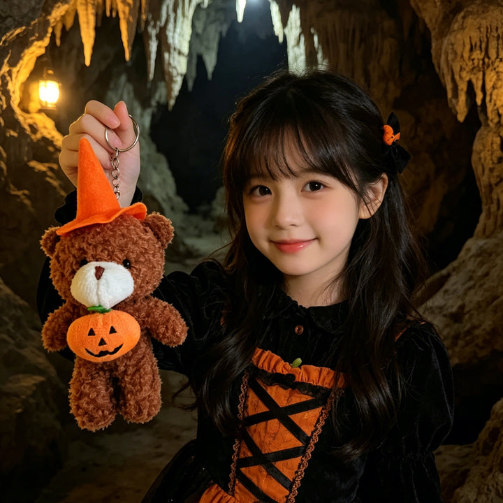 Cuddly Halloween Teddy Bear Keychain